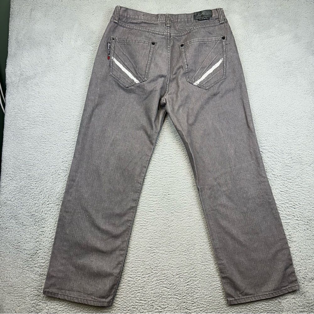 Akademiks Jeans Mens 38 Gray True Fit Lot 009 Straight Denim Grunge 34x31 - Picture 5 of 16